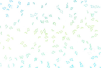 Light Green, Yellow vector texture with musical notes.