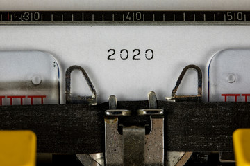 old typewriter with text 2020