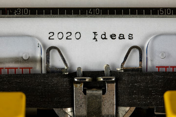 old typewriter with text 2020 ideas