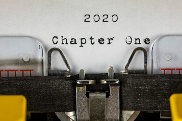 old typewriter with text  2020 chapter one
