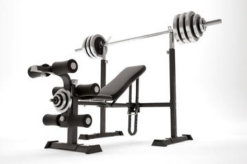 Gym machine isolated on white. 3d render