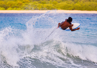 surfer doing sports on the ocean