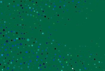 Light Blue, Green vector texture with playing cards.