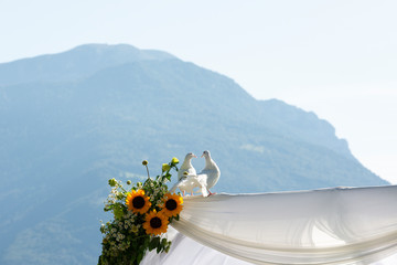 two doves on garda lake