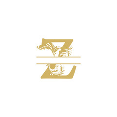vector Initial z letter luxury beauty flourishes ornament monogram wedding icon logo vintage