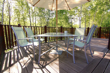 Outdoor dining in the forest