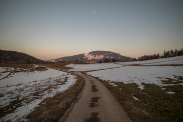 spring is arriving, last snow and a young warm sun