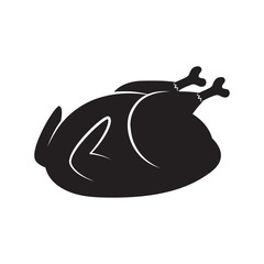 Roasted turkey or chicken vector icon