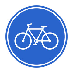 Blue bicycle lane sign