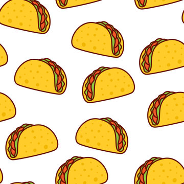Tacos seamless pattern. Mexican food