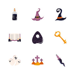 bundle of halloween set icons
