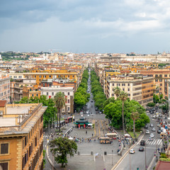 Fototapeta premium Rome from the rooftops - aerial view of Rome