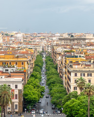 Fototapeta premium Rome from the rooftops - aerial view of Rome