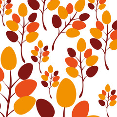 Autumn leaves background vector design icon