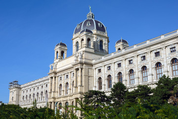 Fototapeta na wymiar Vienna, Austria, September 2019. The famous Natural History Museum in Maria Theresa Square.