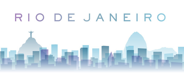 Fototapeta premium Rio de Janeiro Transparent Layers Gradient Landmarks Skyline