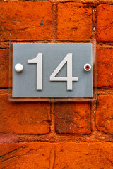 14 on a sign 