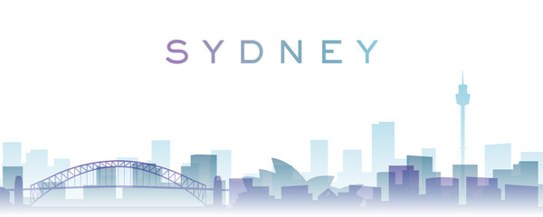 Fototapeta premium Sydney Transparent Layers Gradient Landmarks Skyline