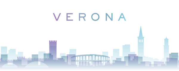 Fototapeta premium Verona Transparent Layers Gradient Landmarks Skyline