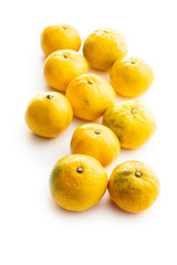 Fresh yellow tangerines.