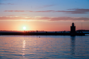Sunset in Bergen marina