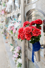 Flowers in a cemetery