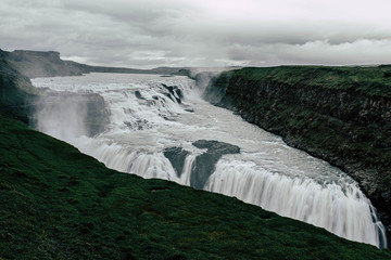 landscape with river and waterfall