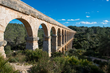 Roman aqueduct near Tarragona in Spain