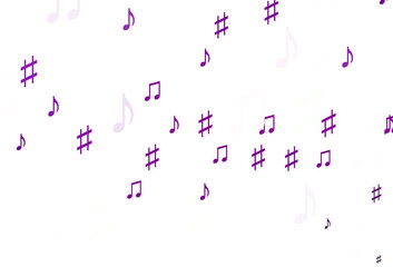 Light Purple vector backdrop with music notes.