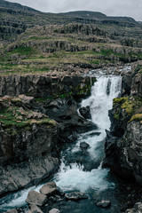 waterfall in mountains