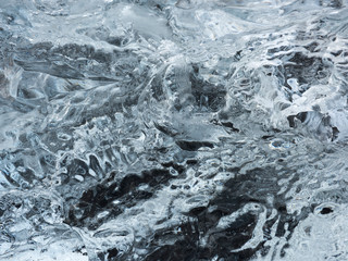Detail of iceburgs washed up on the beach near Jokulsarlon glacier