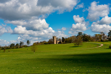 Obraz premium Panoramic view of the church at Croome in Gloucestershire