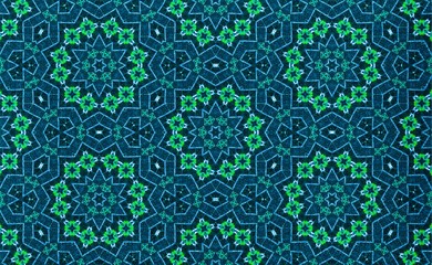 Blue and green abstract floral pattern background