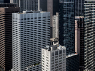 Aerial city view of manhattan at night. 
