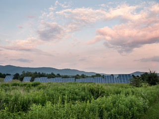 Solar Farm in field outside of Stowe Vermont