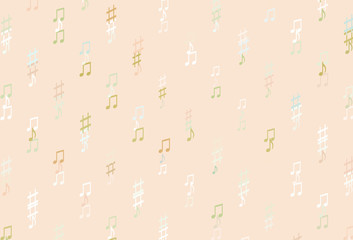 Light Green, Red vector backdrop with music notes.