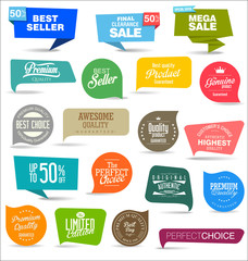 Sale colorful badges and stickers design illustration