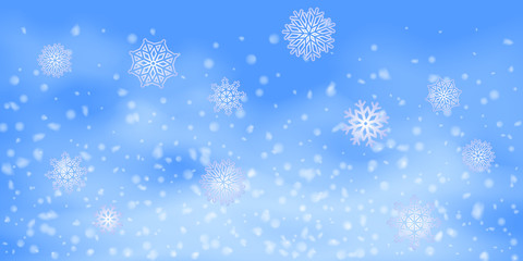 Snowflakes, snowfall.