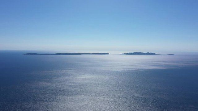 Port-cros and levant islands natural paradise south of France aerial view mediterranean sea bue sky