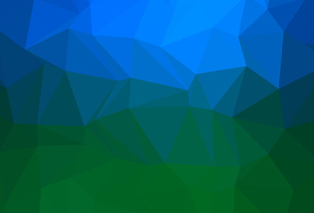 Dark Blue, Green vector polygonal background.