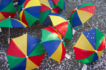 Typical Brazilian Carnival merchandise, sun umbrellas.