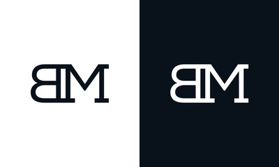 Minimalist line art letter BM logo. This logo icon incorporate with two letter in the creative way.