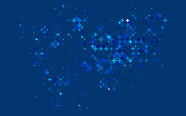 Light BLUE vector cover with small and big stars. Stars on blurred abstract background with gradient. The template can be used as a background.