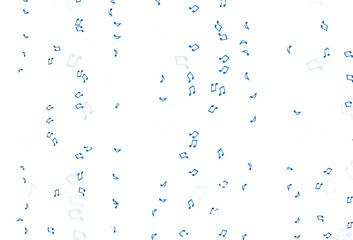 Light BLUE vector texture with musical notes.
