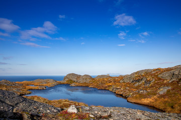 Happy hiking to Ingebrigtvarden in a wonderful autumn day in Smømna municipality, Northern Norway