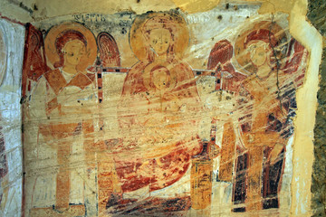 Frescoes, David Gareja monastery complex, Georgia 