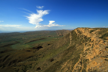 Azerbaijan desert, view from David Gareja monastery complex, Georgia 