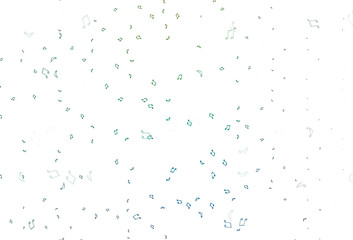 Light Blue, Green vector pattern with music elements.