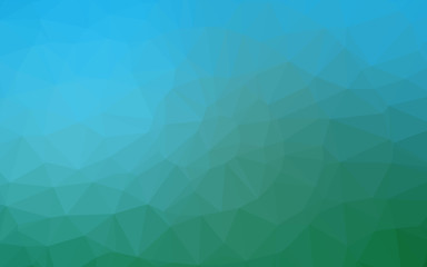 Light Blue, Green vector triangle mosaic cover. Creative illustration in halftone style with gradient. Elegant pattern for a brand book.