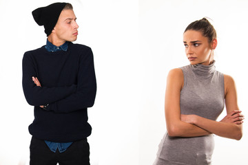 couple arguing, girlfriend boyfriend  problems, marriage  and relationship concept